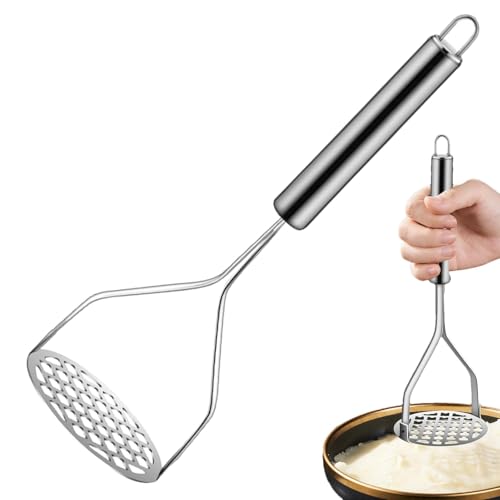 Qfdiwr Kartoffelpresse aus Edelstahl, Kartoffelpresse, manuelle Kartoffelpresse mit langem Griff, manuelle Kartoffelpresse mit rutschfestem Griff, Kartoffelpresse Qfdiwr Kartoffelpresse aus Edelstahl, Kartoffelpresse, manuelle Kartoffelpresse mit langem Griff, manuelle Kartoffelpresse mit rutschfestem Griff, Kartoffelpresse von Qfdiwr