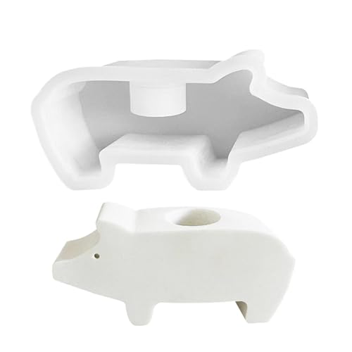 Qfdiwr Kerzenhalter Schwein Silikonform Kerzenhalter Silikonform Kerzenhalter Weihnachten Piggy Silikonformen Silikonform Gipsform für Zuhause Gießform von Qfdiwr