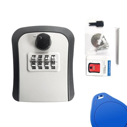 Qfdiwr Key Safe Wall Mounted, Combination Key Safe, Waterproof Outdoor Key Lock Box, Key Safe Box Outdoor, Key Lock Box Outdoor Key Box, 4-Digit Combination Key Storage Box von Qfdiwr