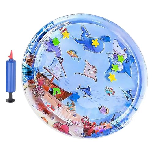 Qfdiwr Kühlmatte für Hunde, Wasserbett für Haustiere – bunte Wasserspielmatte mit Inflator, aufblasbares sensorisches Spielbett, Zubehör für Haustiere von Qfdiwr