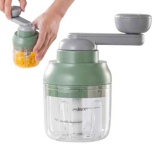 Qfdiwr Manueller Food Chopper Manual, Handheld Hopper für die Küche, tragbarer Gemüseprozessor aus Edelstahl, multifunktionaler Knoblauchsalat für Nüsse und Zwiebeln Qfdiwr Manueller Food Chopper Manual, Handheld Hopper für die Küche, tragbarer Gemüseprozessor aus Edelstahl, multifunktionaler Knoblauchsalat für Nüsse und Zwiebeln von Qfdiwr