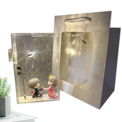 Qfdiwr Nachtlicht für Schneeszene, Nachtlicht für Schneelandschaft | Weihnachtsbeleuchtung – handgefertigte Weihnachtslampe für Büro, Urlaubsnachtlicht von Qfdiwr