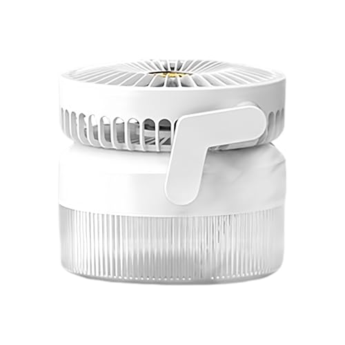 Qfdiwr Nebelventilator Tragbar,USB Wiederaufladbar Leise Kühlung - Klappbarer Leiser Ventilator Mit Licht Für Campingzelt Gym Schule Garten Reise Schreibtisch von Qfdiwr