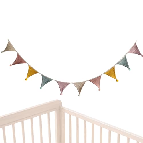 Qfdiwr Pennant Banner | 2.7 Meter Baumwoll Girlande Deko | Bunte Wimpel Flaggen Für Kinderzimmer Ostern Nursery Babyzimmer | Ostern Feier Dekoration von Qfdiwr