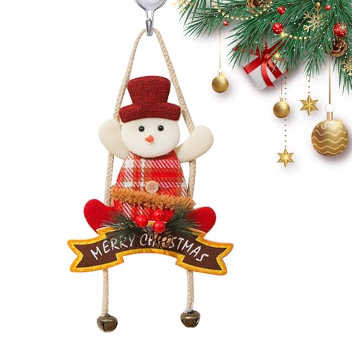 Qfdiwr Plüsch-Weihnachtsmann, Weihnachtsdekoration, mit Glöckchen, Dekoration für Partys, für Haus, Büro, Wand, Tür, Fenster, Party, Thanksgiving von Qfdiwr