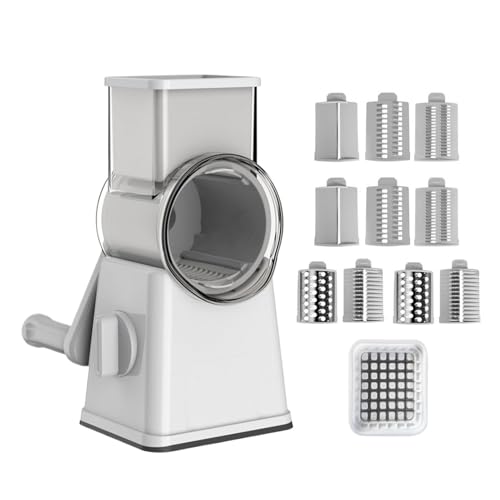 Qfdiwr Rotary Cheese Crater, Käse-Zerkleinerer, Rotations-Küchenreibmaschine mit Griff, manuelle Knoblauchmühle, Nussknacker, multifunktional, für den Hausgebrauch Qfdiwr Rotary Cheese Crater, Käse-Zerkleinerer, Rotations-Küchenreibmaschine mit Griff, manuelle Knoblauchmühle, Nussknacker, multifunktional, für den Hausgebrauch von Qfdiwr
