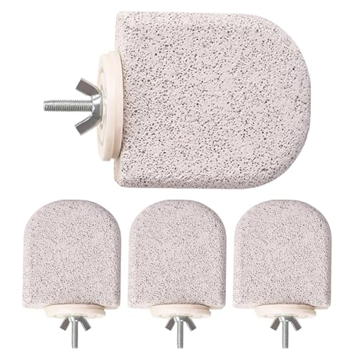 Qfdiwr Sitzstange für Vogelkäfig, 4 Stück, Halterung für Käfig, aus gefrostetem Vulkanstein, Spielzeug, Übung, Kaustick, Krallen, Nest für Tiere, Training, Outdoor, Training von Qfdiwr