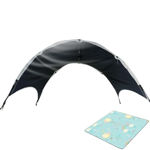 Qfdiwr Strandmuschel Strandzelt Sonnenschutz,Oxford -Stoff Tragbares Automatisches Strandzelt,mit Doppeltüren, Geeignet Für Familien-Strandcamping, Gartengrill, Wanderzelt von Qfdiwr