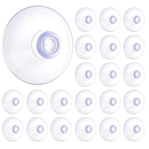 20 Stück Klarer Plastiksaugnapf 40 mm ohne Haken, Saugnapf aus Kunststoff für Küche und Bad, Schreibtisch Fenster Wand (Transportverformungen können durch Einweichen in heißem Wasser behoben werden) von QfwdfcTrenz
