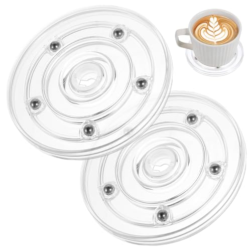 Acryl-Drehteller Kunststoff-Drehgelenke Hardware 2er Set 4 Zoll Transparenter Drehteller-Organizer Runder Drehplatte für Badezimmer Küchenregal Tisch Gewürzregal Kuchen Speisekammer Dekoration von QfwdfcTrenz