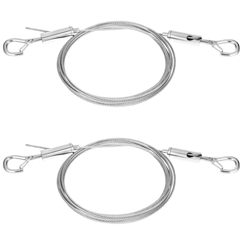 Robustes Drahtseil zum Aufhängen von Bildern, verstellbares Edelstahl-Drahtseil, 1,5 m x 1,5 mm, Bilderrahmen-Aufhänge-Set mit Haken, robuste Hardware, hält bis zu 30 kg zum Aufhängen von Kunstwerken von QfwdfcTrenz
