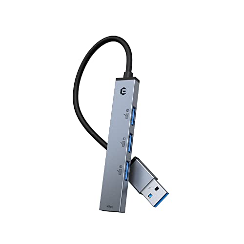 Qhou 4 Ports USB A Hub, USB Erweiterung für iMac,Dell, HP, Surface, 5Gbps Super Slim USB Hub mit USB A 3.0 für MacBook Pro/Air, 1*USB 3.0+ 3*USB 2.0 von Qhou
