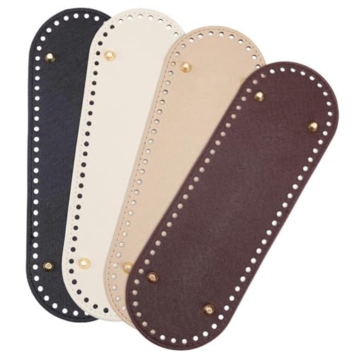 Qhpnunhq 4 Stück Bodenpolster, 4 Farben, oval, Haken, Taschenboden aus PU-Leder, niedrig, Shaperpad, 25 x 10 cm von Qhpnunhq