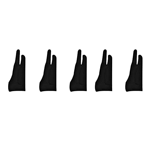 Qhpnunhq 5er-Pack Künstlerhandschuhe für Tablet, digitaler Zeichenhandschuh, dicke Handfläche mit zwei Fingern für Grafikkissen (M) von Qhpnunhq