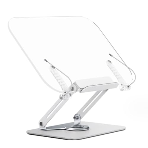 Qhpnunhq Buchhalter aus Acryl zum Lesen, verstellbarer Ständer mit 360° drehbarer Basis und Seitenclips, Schreibtisch für Kochbücher, Noten von Qhpnunhq