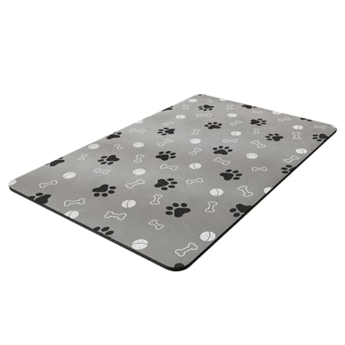 Qhpnunhq Futtermatte für Haustiere, saugfähige Matte für Hundefutter und Wasser, fleckenfrei, Wasserspendermatte für Hunde, schnell trocknend, 30 x 50 cm, B von Qhpnunhq