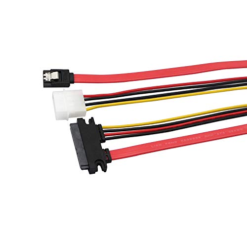 QiCheng&LYS 22 Pin SATA ATA Daten und Power Combo Kabel (Sata22pin zu Daten + Power), 22 (7 +15) Pin SATA zu SATA 7 Pin SATA Daten Kabel + 4 Pin IDE LP4 Power Kabel (40 cm) von QiCheng&LYS