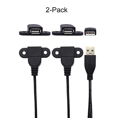 QiCheng&LYS USB 2.0 Verlängerungskabel - 1,5 m x 2, USB-Buchse, Ladeanschluss installieren von QiCheng&LYS
