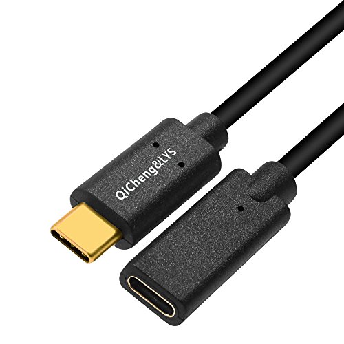 QiCheng & LYS USB-c 3.1 Verlängerungskabel 1m (Stecker/Buchse) 2. Generation (10 Gbit/s), Für USB Typ-c datensynchronisation, Video und Audio (1 m) von QiCheng&LYS