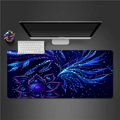Gaming Mauspad Blaue Zusammenfassung Schreibtischunterlage mit Rutschfeste Gummibasis Mousepad mit Einer speziellen Oberfläche verbessert Geschwindigkeit und Präzision für PC Laptop 700x300x3mm von QiHon