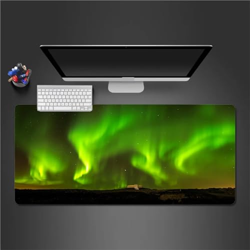 Mauspad Gaming Aurora Sternenhimmel Mauspad XXL 1000x500x3mm Verlängertes Großes Schreibtischauflage mit Einer speziellen Oberfläche verbessert Geschwindigkeit und Präzision für PC Laptop von QiHon