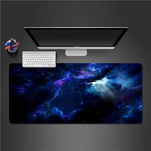 Mauspad Gaming Blauer Nebel Mauspad XXL 700x400x3mm Verlängertes Großes Schreibtischauflage mit Einer speziellen Oberfläche verbessert Geschwindigkeit und Präzision für PC Laptop von QiHon