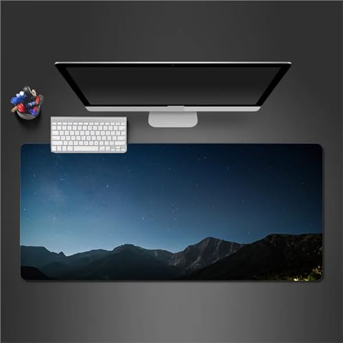 Mauspad Gaming Blauer Sternenhimmel Mauspad XXL 700x400x3mm Verlängertes Großes Schreibtischauflage mit Einer speziellen Oberfläche verbessert Geschwindigkeit und Präzision für PC Laptop von QiHon