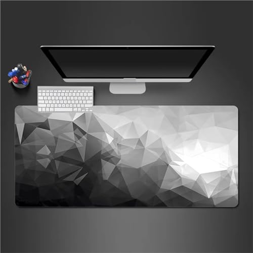 Mauspad Gaming Graue Geometrie Mauspad XXL 1000x500x3mm Verlängertes Großes Schreibtischauflage mit Einer speziellen Oberfläche verbessert Geschwindigkeit und Präzision für PC Laptop von QiHon