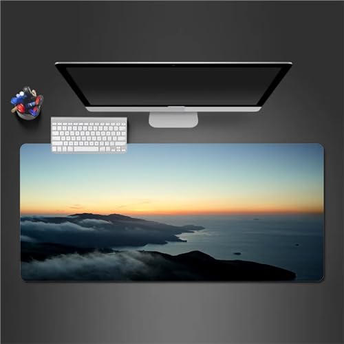 Mauspad Gaming Küstenlandschaft Mauspad XXL 900x400x3mm Verlängertes Großes Schreibtischauflage mit Einer speziellen Oberfläche verbessert Geschwindigkeit und Präzision für PC Laptop von QiHon