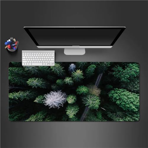 Mauspad Gaming Landschaftsdschungel Mauspad XXL 900x400x3mm Verlängertes Großes Schreibtischauflage mit Einer speziellen Oberfläche verbessert Geschwindigkeit und Präzision für PC Laptop von QiHon