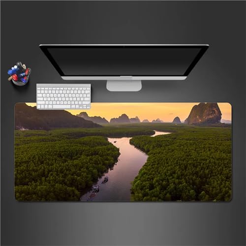 Mauspad Gaming Landschaftsnatur Mauspad XXL 900x400x3mm Verlängertes Großes Schreibtischauflage mit Einer speziellen Oberfläche verbessert Geschwindigkeit und Präzision für PC Laptop von QiHon