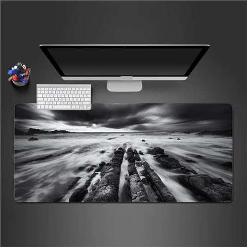 Mauspad Gaming Meeresrifflandschaft Mauspad XXL 1000x500x3mm Verlängertes Großes Schreibtischauflage mit Einer speziellen Oberfläche verbessert Geschwindigkeit und Präzision für PC Laptop von QiHon