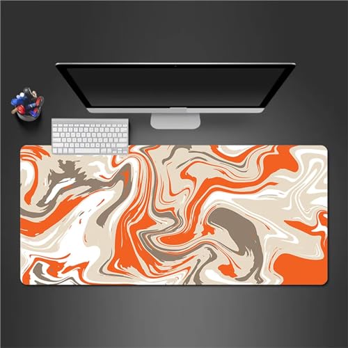 Mauspad Gaming Orangefarbene Flüssigkeit Mauspad XXL 1000x500x3mm Verlängertes Großes Schreibtischauflage mit Einer speziellen Oberfläche verbessert Geschwindigkeit und Präzision für PC Laptop von QiHon