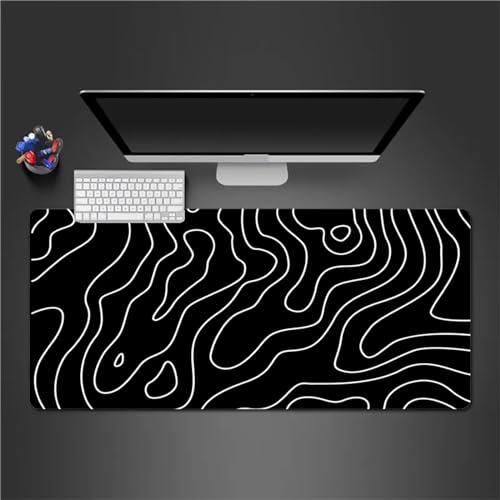 Mauspad Gaming Topografische Konturen Mauspad XXL 1000x500x3mm Verlängertes Großes Schreibtischauflage mit Einer speziellen Oberfläche verbessert Geschwindigkeit und Präzision für PC Laptop von QiHon