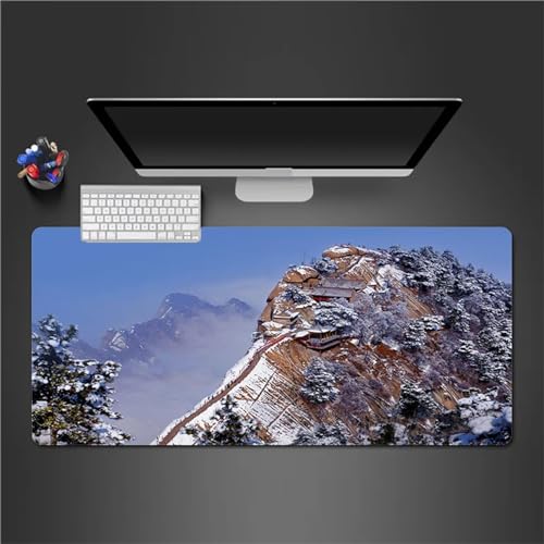Mauspad Gaming Winterlandschaft Mauspad XXL 800x400x3mm Verlängertes Großes Schreibtischauflage mit Einer speziellen Oberfläche verbessert Geschwindigkeit und Präzision für PC Laptop von QiHon