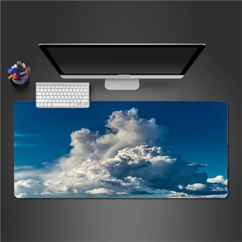 Mauspad Gaming Wolken Himmel Mauspad XXL 800x400x3mm Verlängertes Großes Schreibtischauflage mit Einer speziellen Oberfläche verbessert Geschwindigkeit und Präzision für PC Laptop von QiHon