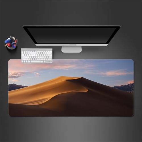 Mauspad Gaming Wüstenlandschaft Mauspad XXL 600x400x3mm Verlängertes Großes Schreibtischauflage mit Einer speziellen Oberfläche verbessert Geschwindigkeit und Präzision für PC Laptop von QiHon