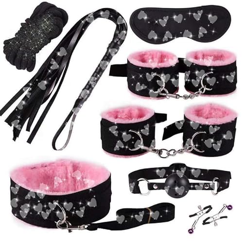 QiKKago Rosa 8-StüCk-Satz Mit Stabilen Langen PlüScherarmbäNdern FüR Yoga-Sport-ZugbäNder FüR Verschiedene Bettarten - H2 von QiKKago