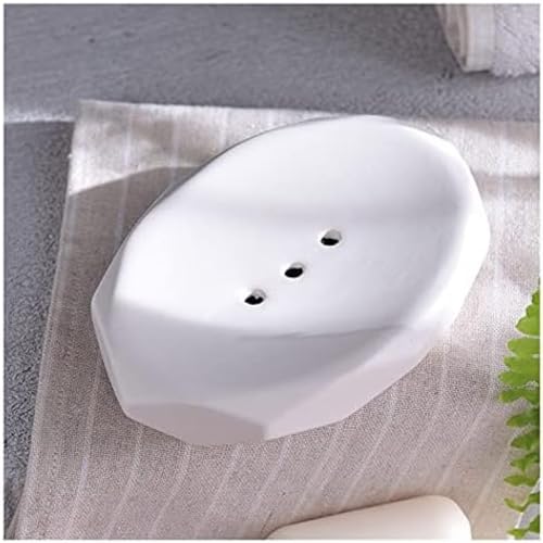 Household Ceramic Soap Holder Soap Storage Box Bathroom Storage Holder Toilet Supplies, White von QiXiaYuHui