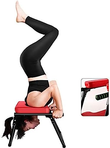 Yoga-Umkehrhocker, klappbarer Yoga-Umkehrhocker-Stuhl für den Innenbereich mit PU-Leder, weich und bequem, für Heimübungen mit Fitnessgeräten im Innenbereich, maximale Belastung 200 kg, Schw von QiXiaYuHui