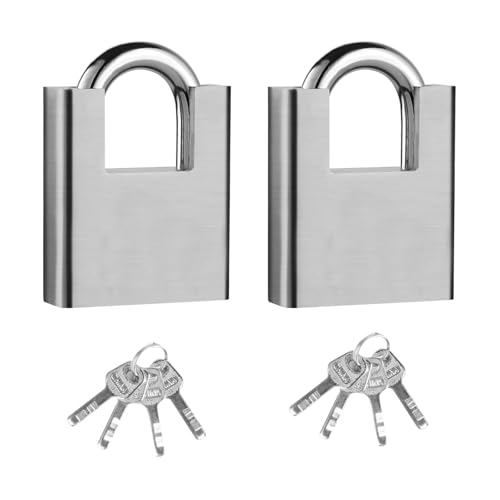 2 STK Vorhängeschloss mit Schlüssel, 40mm Wetterfest Sicherheitsschloss Vorhängeschloss Spind Padlocks, Vorhängeschlösser mit Schlüssel für Garage Kellertür Spind von QiXinGYL