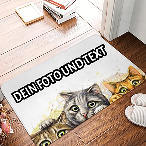 QiYi Personalisierte Foto Fußmatte, Individuelles Fußabtreter Eingangsmatte mit eigenem Foto/Text, Türmatte selbst gestalten, Schmutzfangmatte, Pflegeleichte Sauberlauf Matte, 50x80 cm von QIYI