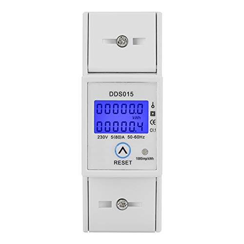 LCD Energiezähler 35mm DIN Schiene Wattmeter Elektronischer KWh Zähler 5 80A Einphasiger elektrischer Energiezähler von QiaNgshuAikj