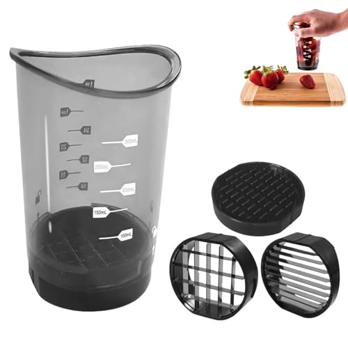 Cup Slicer-Fruit & Vegetable Fast Cutting Slicer, Cup Slicers for Fruits and Vegetables, Strawberry Slicers for Salads and Fruit Plates (1PCS) von Qiamia