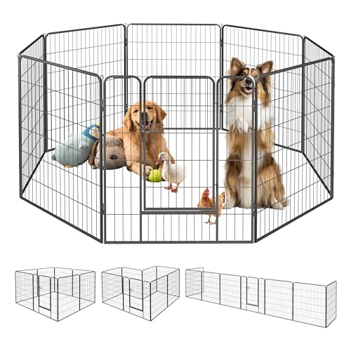 QianRuiDa Welpengitter Hundezaun Outdoor Mobiler Hundezaun Metall Welpenlaufstall 100cm hoch (8 Pieces) von QianRuiDa