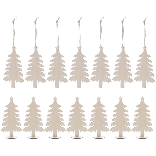20 Stück unlackierte Weihnachtsbaum-Ausschnitte aus Holz, hängende Ornamente zum Bemalen, blanko, rustikale Holzscheiben für Tafelaufsätze, DIY, Malerei, Handwerk, Bauernhaus, Urlaub 20 Stück unlackierte Weihnachtsbaum-Ausschnitte aus Holz, hängende Ornamente zum Bemalen, blanko, rustikale Holzscheiben für Tafelaufsätze, DIY, Malerei, Handwerk, Bauernhaus, Urlaub von QianShi