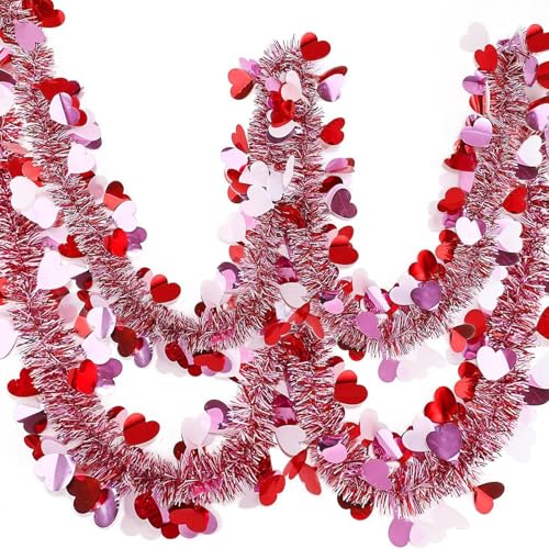 Lametta-Girlande, Weihnachtsdekoration, glänzend, hängende Metallic-Lametta-Ornamente für Weihnachten, Hochzeit, Muttertag, Dekoration, Rosa, 200 x 5 cm, 200 x 5 cm, 200 x 5 cm Lametta-Girlande, Weihnachtsdekoration, glänzend, hängende Metallic-Lametta-Ornamente für Weihnachten, Hochzeit, Muttertag, Dekoration, Rosa, 200 x 5 cm, 200 x 5 cm, 200 x 5 cm von Qianderer