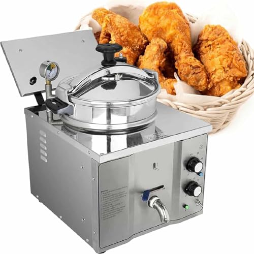 16-l-Druckluftfritteuse für die Arbeitsplatte, Edelstahl, 3000 W, mit Thermostat, Fritteuse für die Küche, zum Frittieren von Hähnchen und Fisch in Restaurants 16-l-Druckluftfritteuse für die Arbeitsplatte, Edelstahl, 3000 W, mit Thermostat, Fritteuse für die Küche, zum Frittieren von Hähnchen und Fisch in Restaurants von Qiang