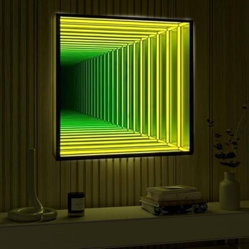 Qiang Infinity-Spiegel sensorisches Tunnel-Nachtlicht LED-Infinity-Spiegel-Wandlampe,Geometrischer RGB-Farbwechsel Wanddekoration,Magische 3D-Tunnelbeleuchtung,Quadrilateral-50cm Qiang Infinity-Spiegel sensorisches Tunnel-Nachtlicht LED-Infinity-Spiegel-Wandlampe,Geometrischer RGB-Farbwechsel Wanddekoration,Magische 3D-Tunnelbeleuchtung,Quadrilateral-50cm von Qiang