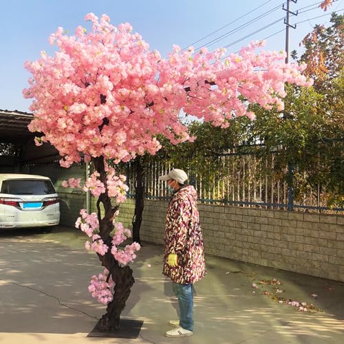 Qiang Künstlicher Kirschbaum,Künstliche Kirschblütenbäume Für Zuhause,Hochzeit,Party,Garten,Büro Dekoration,Künstliche Große Pflanze,Gefälschte Ranken Blumen,Pink-3x2m/9.8x6.6ft von Qiang